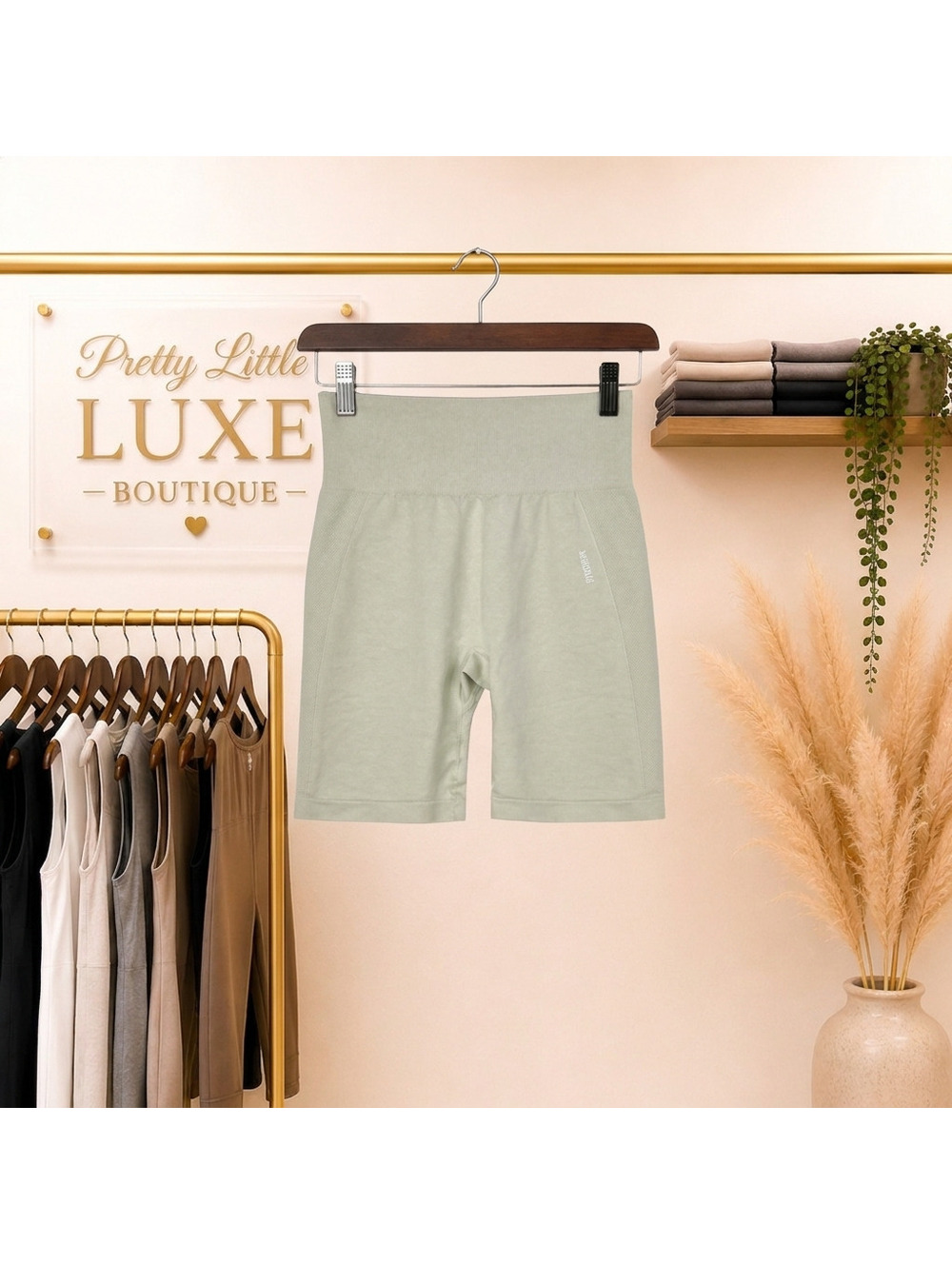 Gymshark Vital Seamless 2.0 High-Waisted Shorts – Light Sage Green -Small NWOT